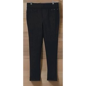 DKNY Jeans Women's Stretch Black Diamond Textured Pants Zip Pocket Sz Small NWT